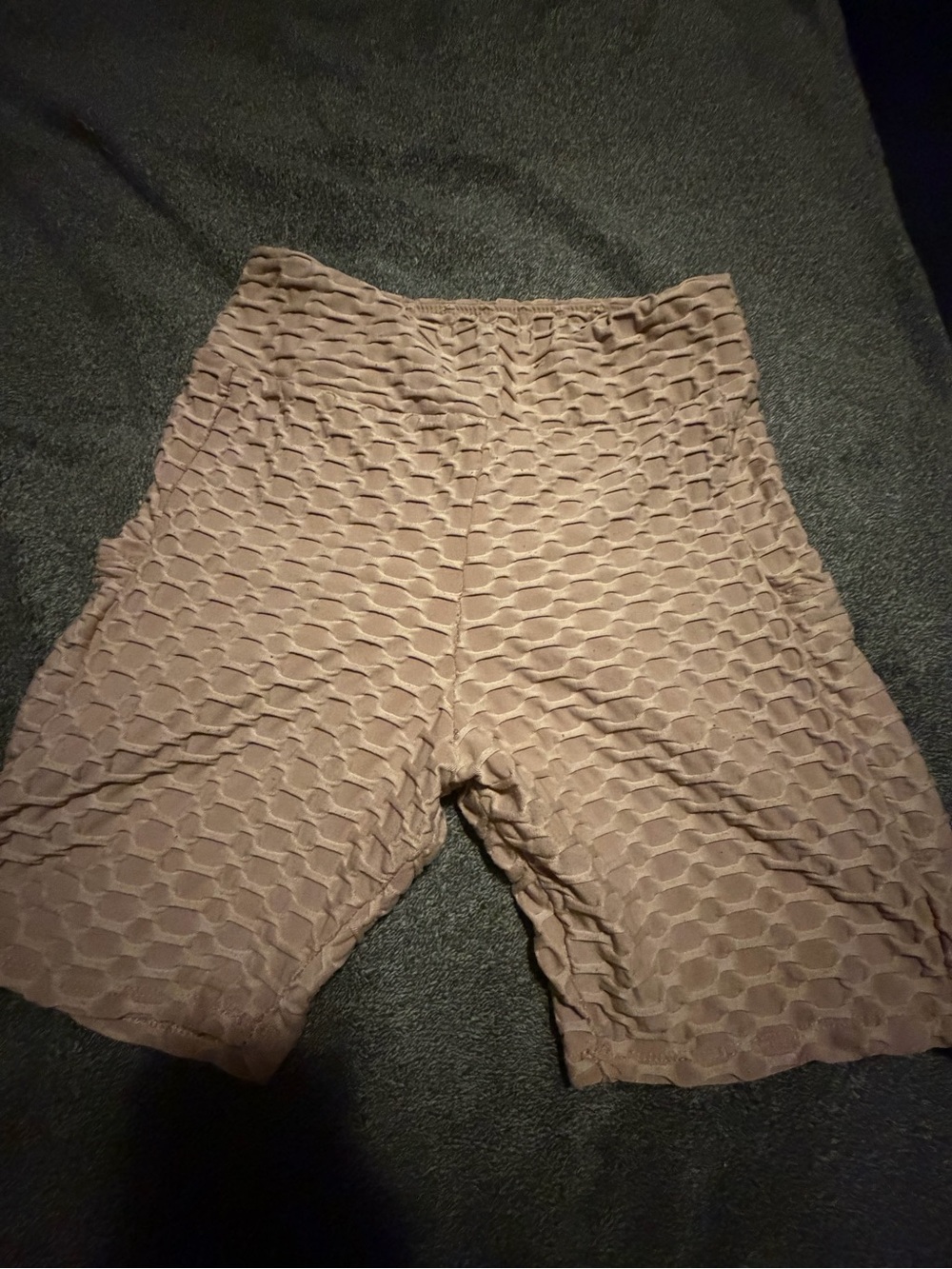 Love High-Waist Textured Bike Shorts in Taupe